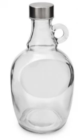 DEMIŽON HOLÝ SKLENĚNÝ 1L UCHO S UZÁVĚREM INOX