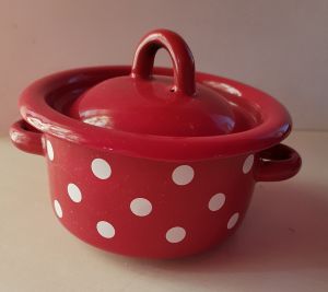 Toro hrnec s poklicí dekor smalt puntík 0,4'L