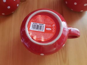 Toro Hrnek červený s bílými puntíky 230 ml, sada 6ks