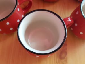 Toro Hrnek červený s bílými puntíky 230 ml, sada 6ks