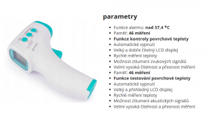 Elektronický bezkontaktní infračervený teploměr 3 barvami podsvícení