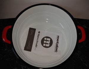 Mísa smalt 16 cm červená s bílým puntíkem