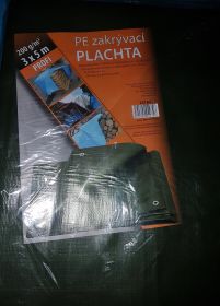PE plachta zakrývací 3x5m 200g/1m2 zelená