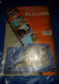 PE plachta zakrývací PROFI 2x3m 140g/1m2 modro-stříbrná