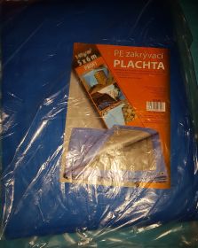 PE plachta zakrývací PROFI 5x6m 140g/1m2 modro-stříbrná