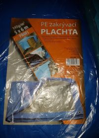 PE plachta zakrývací PROFI 5x6m 140g/1m2 modro-stříbrná