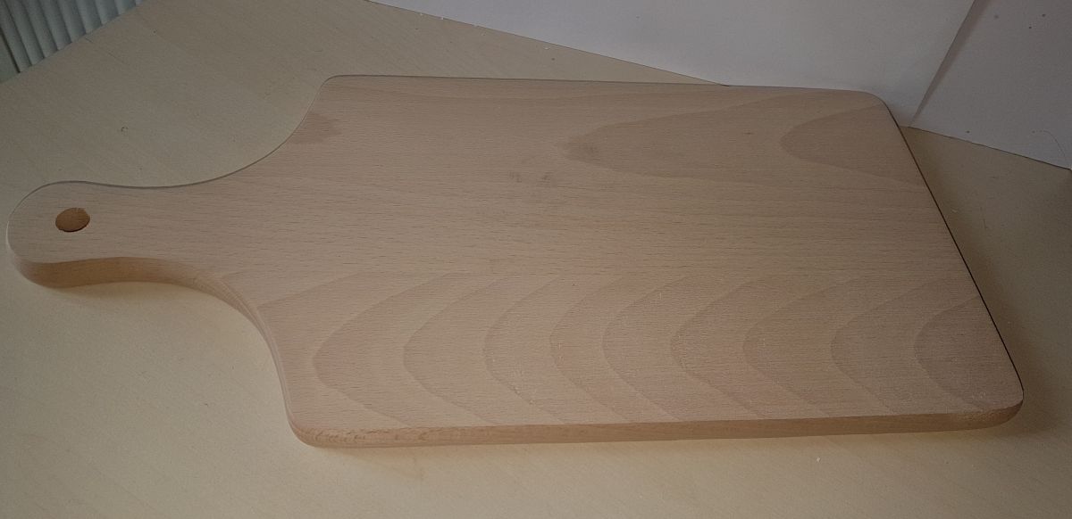 Prkénko kuchyňské 26x11,5x1,5 cm s ručkou buk