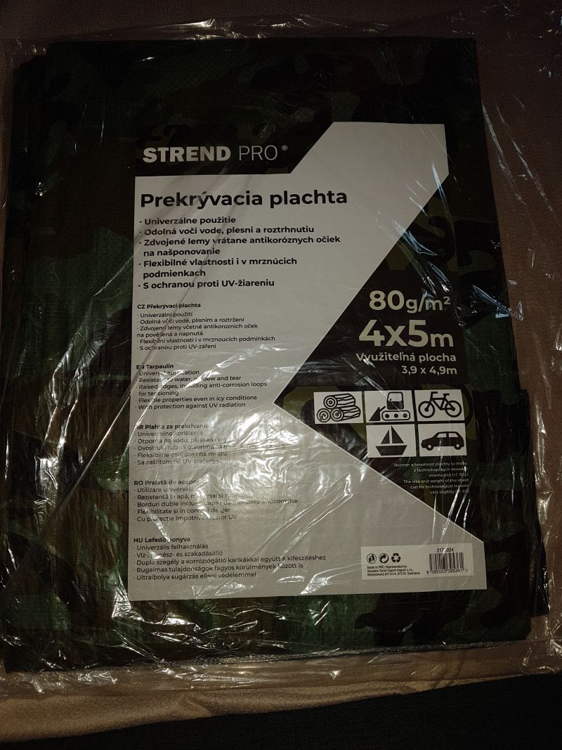 Plachta nepromokavá maskovací 4x5 m (80 g/m2)