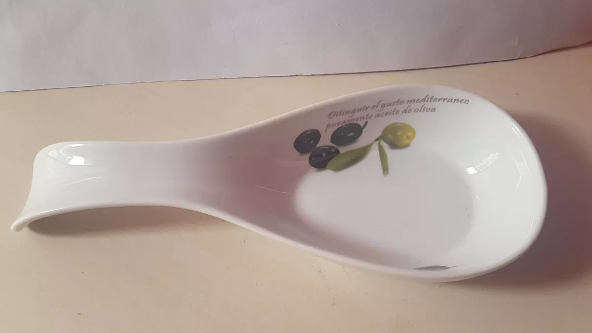 Porcelánová lžíce - olivy délka 26 cm, dekorace či jiné využití