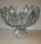 Mísa na noze z lisovaného skla, výška 22 cm