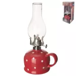 Petrolejová lampa červená s puntíky