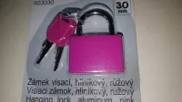 Zámek visací 30 mm alu (2 klíče) - Zámek visací 30 mm alu modrý (2 klíče)