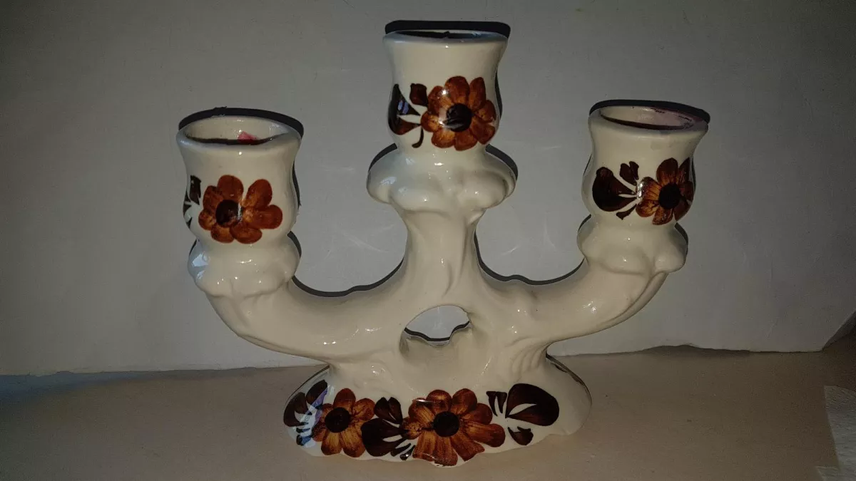 stojánek na tři kónické svíčky výška 15 cm